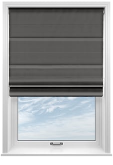 Akoya Faux Silk, Lustre Slate Grey - Motorised Roman Blind